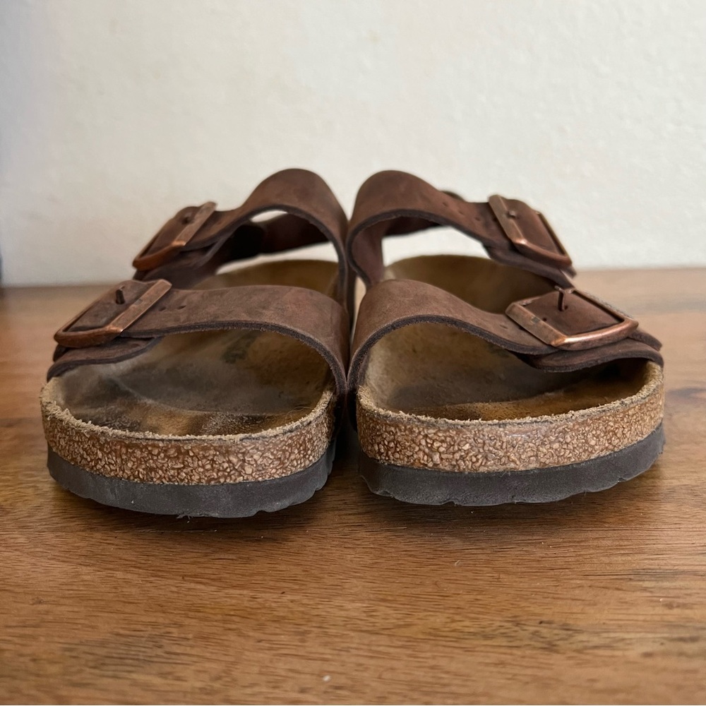 Birkenstock Milano Oiled Leather Habana Sandals Size 7-7.5 Wide - Picture 5 of 16